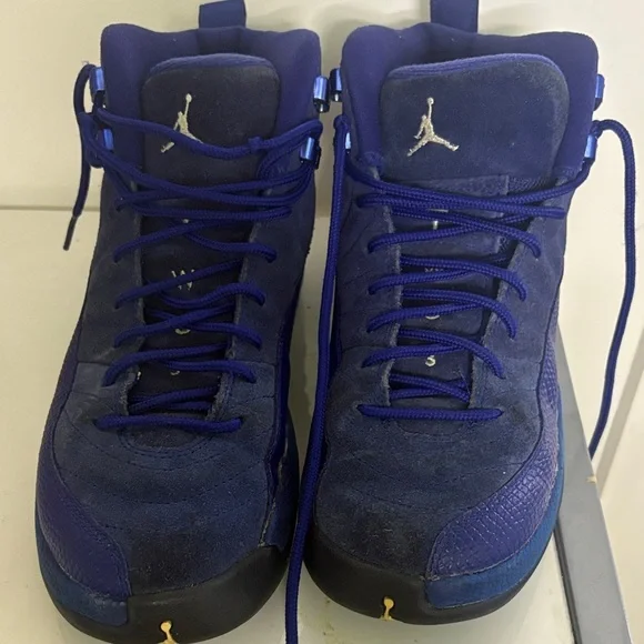 Jordan Royal Blue RETRO Suede Sneakers - Picture 2 of 10